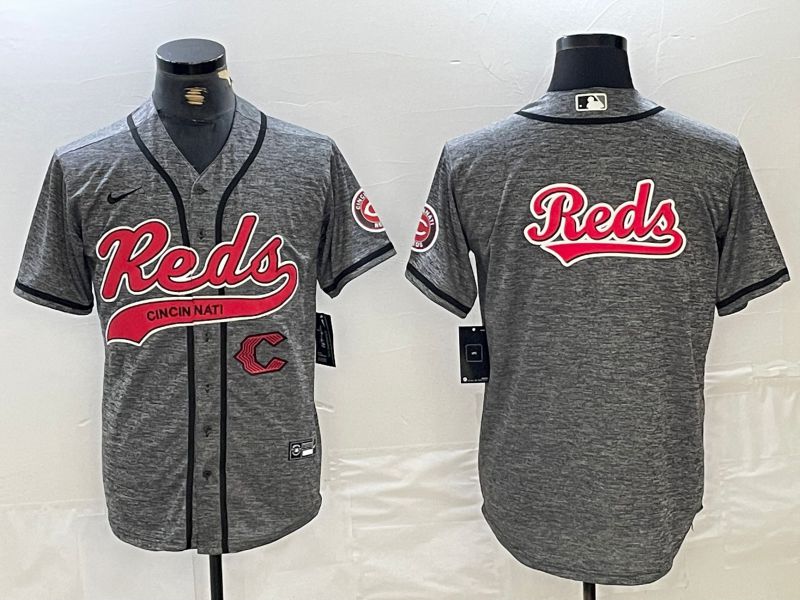 Men Cincinnati Reds Blank Grey Jointly 2024 Nike MLB Jersey style 6->youth mlb jersey->Youth Jersey